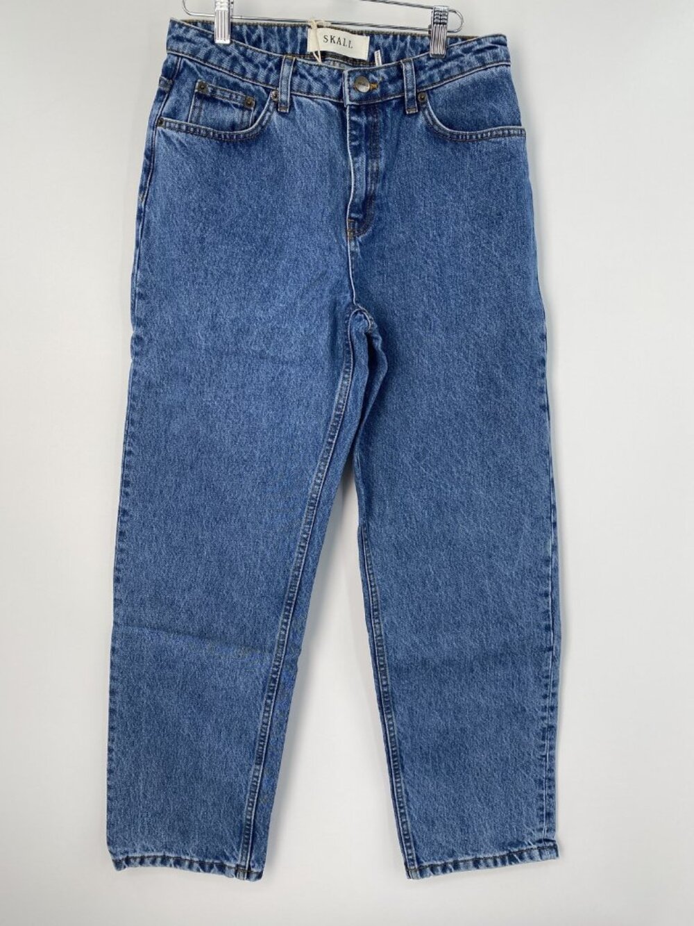 Skall Womens Jean Washed Mid Blue Size 25x30 Allison Cropped Straight Mid Waist